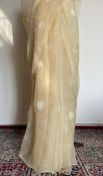 Saree draped on the mannequin, side view