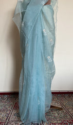 Saree draped on the mannequin, side view