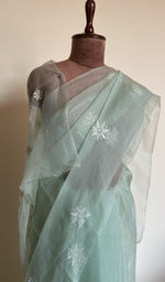 Saree draped on the mannequin, side view