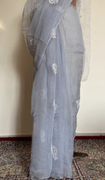 Saree draped on the mannequin, side view