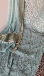 Gala and front placket, fine front and back jaaldar chikankari anarkali