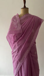 fine chikankari across the drape