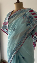fine chikankari across the drape