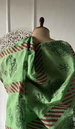 Load image into Gallery viewer, Chikankari and border together on the green saree