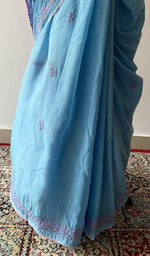 fine chikankari across the drape