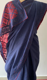 fine chikankari across the drape