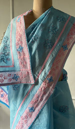 Load image into Gallery viewer, Chikankari on the pallu, seen close
