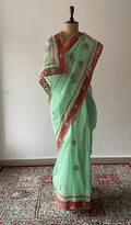 Dua — Mint Cotton Voile Chikankari Saree