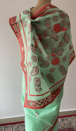 Pallu laid over the shoulder