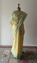 Dua — Pale Yellow Cotton Voile Chikankari Saree