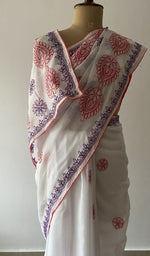 fine chikankari across the drape