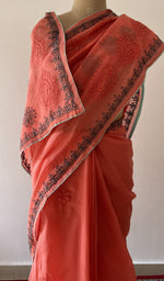 fine chikankari across the drape