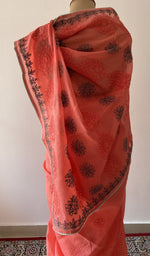Pallu laid over the shoulder