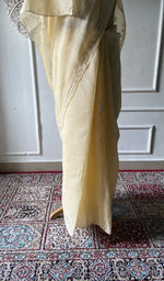 Load image into Gallery viewer, Pallu folded over the shoulder, work visible