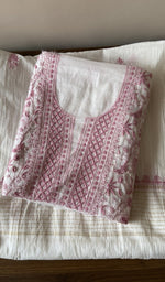 Folded white mul chanderi kurta, second view