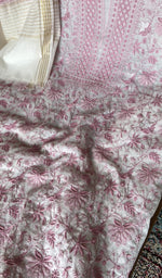 Do taar and teen taar jaaldar chikankari on the white mul chanderi