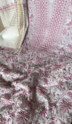 Stitch detail on the white mul chanderi kurta