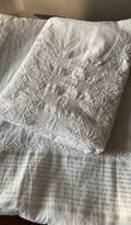 Haezal — White Pure Mul Chanderi Chikankari 2 Pc Unstitched Suit Set