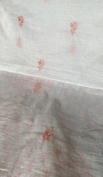 Hand embroidery on white mul chanderi