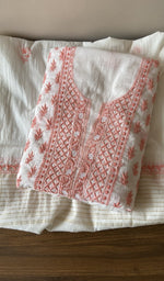 Folded white mul chanderi kurta, second view