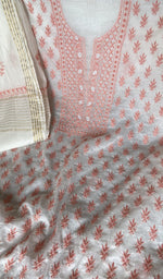 Chikankari worked by hand on mul chanderi