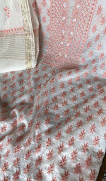 Stitch detail on the white mul chanderi kurta
