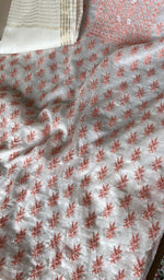 Close view of the white kurta fabric