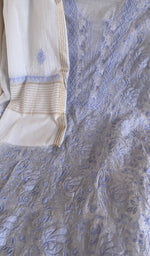Do taar and teen taar jaaldar chikankari on the powder blue mul chanderi