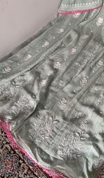 Close look at the fine front and back jaaldar chikankari anarkali