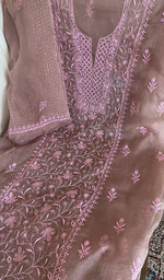Chikankari worked by hand on organza silk