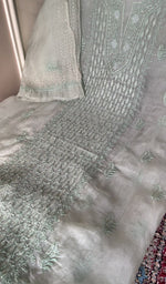 Chikankari worked by hand on organza silk