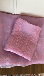 Folded lilac organza silk kurta, second view