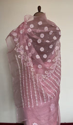 Saree on the mannequin, three quarter view