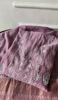 Noreen — Purple Pure Mul Chanderi Chikankari 3 Pc Semi-Stitched Anarkali Suit Set