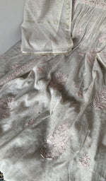 Close look at the do taar and teen taar chikankari with mukaish haath ki