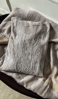 Noreen — Grey Pure Mul Chanderi Chikankari 3 Pc Semi-Stitched Anarkali Suit Set