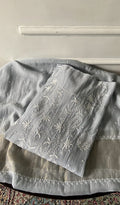 Noreen Silver Grey Pure Mul Chanderi Chikankari 3 Pc Semi-Stitched Anarkali Suit Set