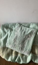 Gala and neckline of the green kurta