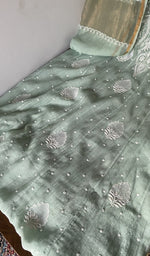 Close look at the fine front and back jaaldar chikankari anarkali