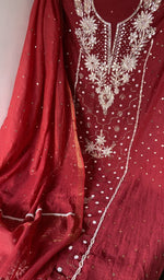 Gala and front placket, badla work and beadwork