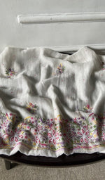 Bottom fabric draped over the stool