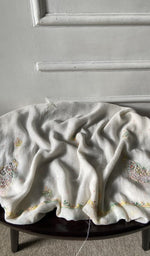Bottom fabric draped over the stool