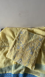 Gala and neckline of the yellow kurta