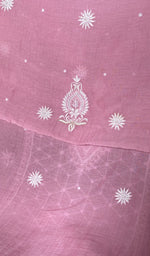 Load image into Gallery viewer, dupatta chikankari detail, pink pure mul chanderi