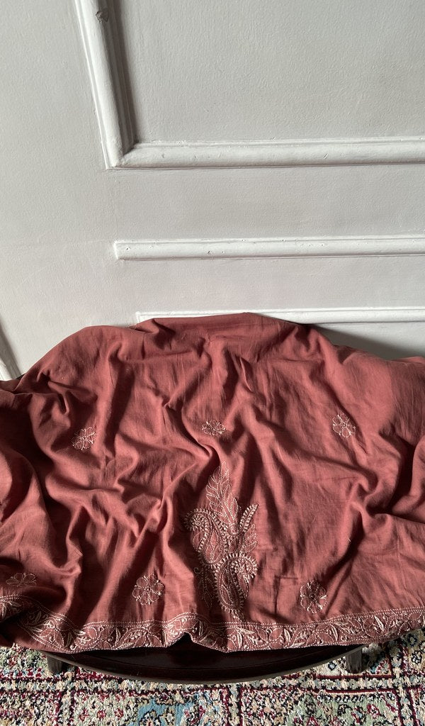 rust pure mul cotton, full piece laid out