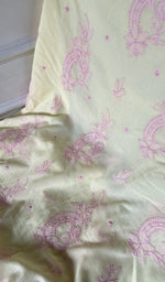 Load image into Gallery viewer, contrast fine chikankari bakhiya on pale yellow pure mul cotton