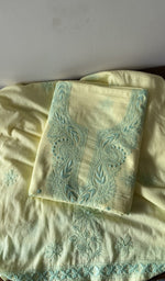 Gala and neckline of the yellow kurta