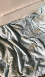 Load image into Gallery viewer, gala and front chikankari on pale blue pure mul cotton