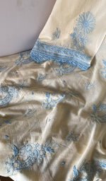 Dupatta laid over the kurta, mul cotton