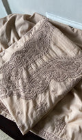 Rasha — Beige Pure Mul Cotton Chikankari 3 Pc Unstitched Suit Set